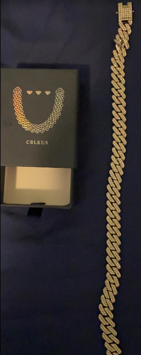 Mens Cuban Link Chain Miami Cuban Necklace 18K Gold Silver Chain Diamond