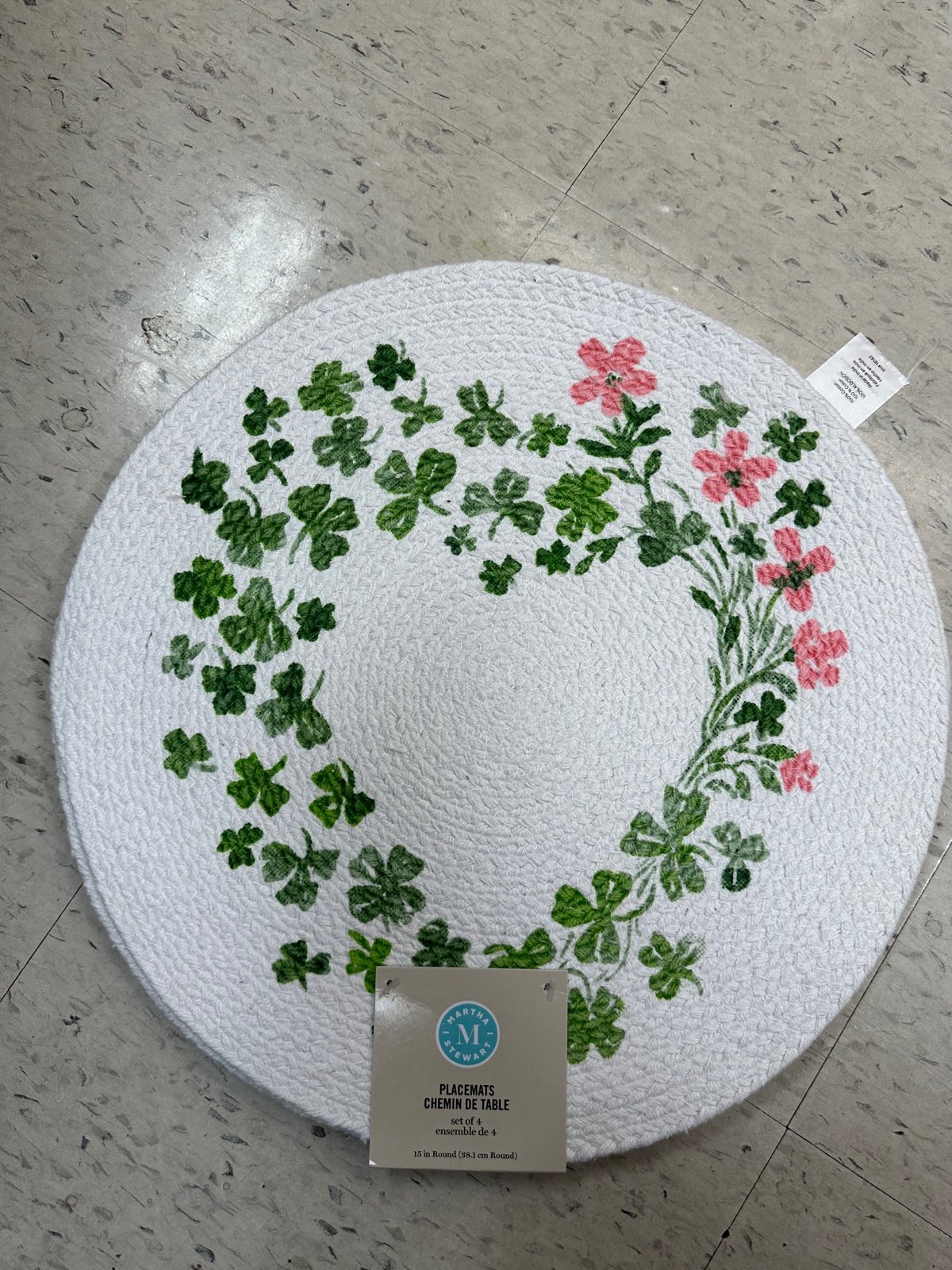 St. Patrick 3 leaf clover heart placemats