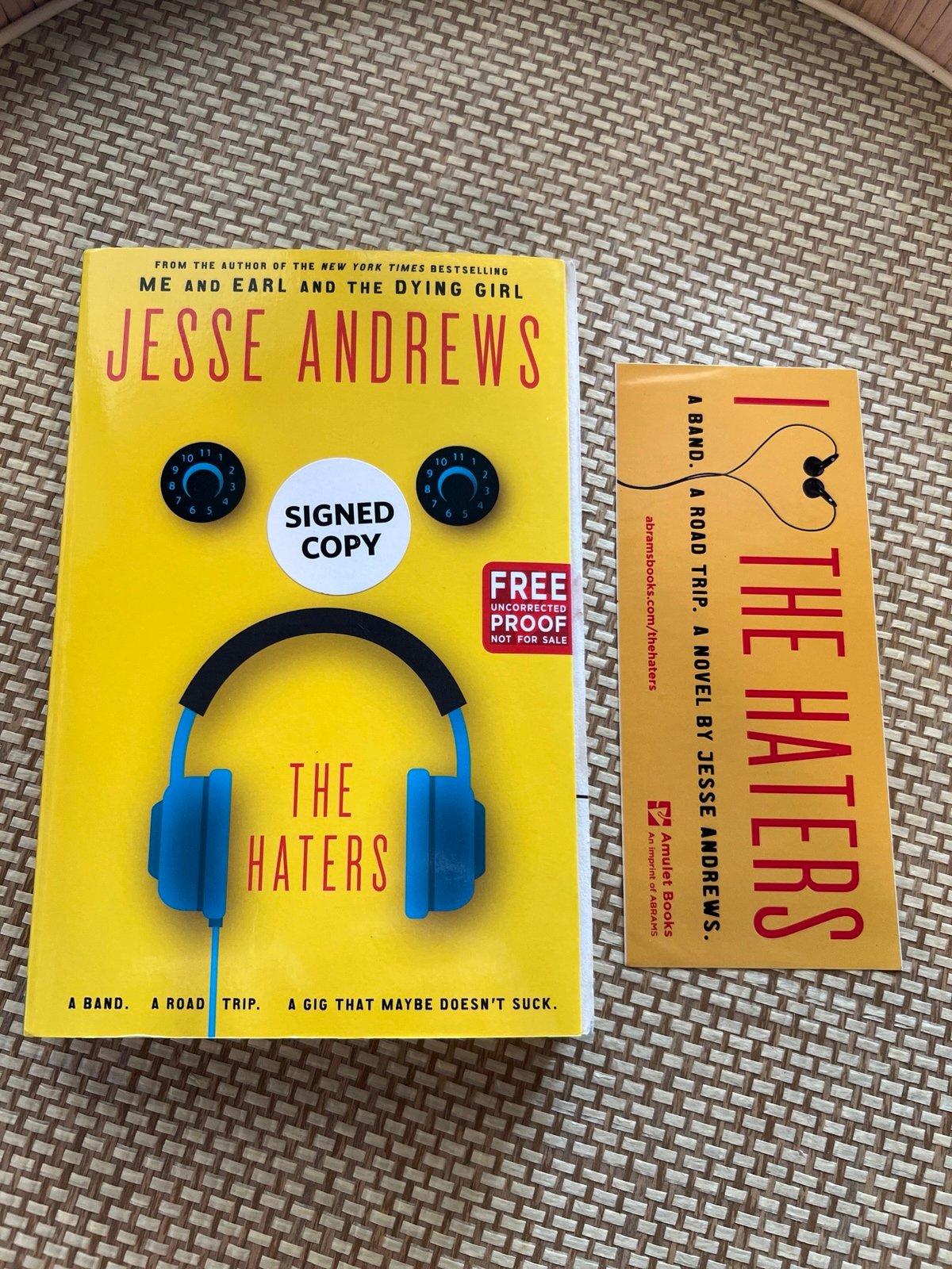 Signed by Jesse Andrews - The Haters advance readers copy ARC uncorrected proof