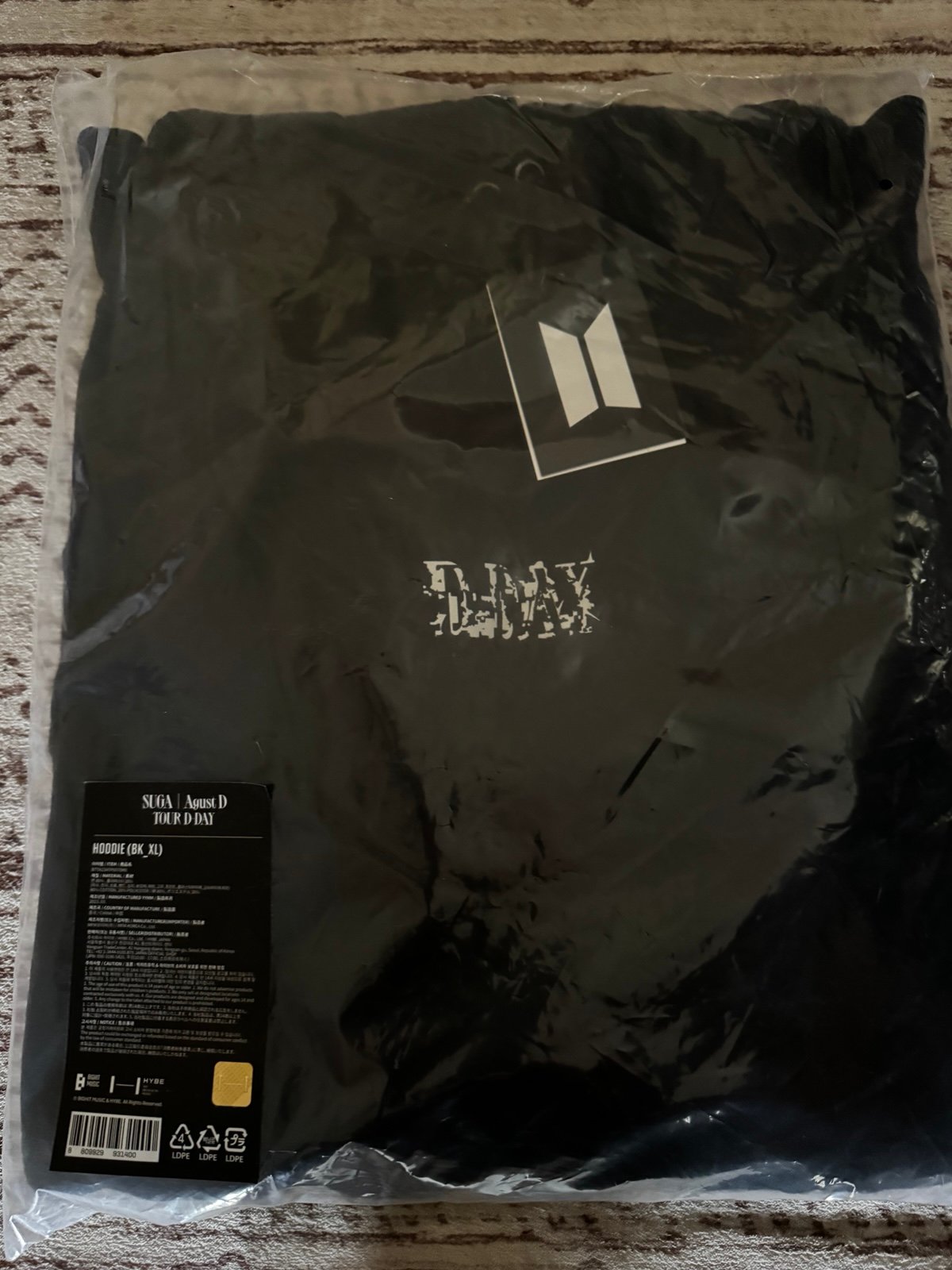 Suga Official D-Day Tour Merch Hoodie (US ver.) Size XL