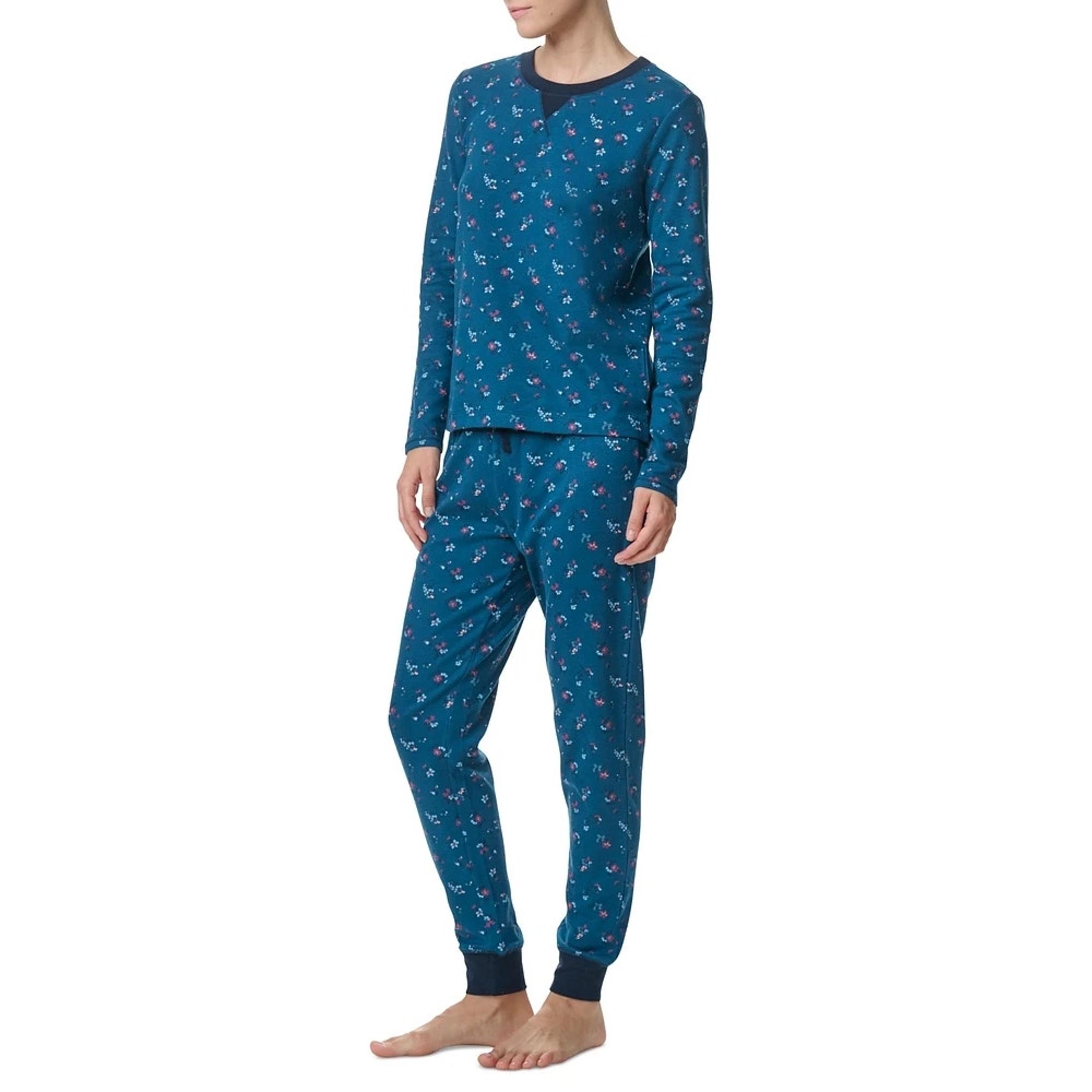 Tommy Hilfiger Women's 2-Pc. Floral Indigo PJs Printed Thermal Pajama Set Size S