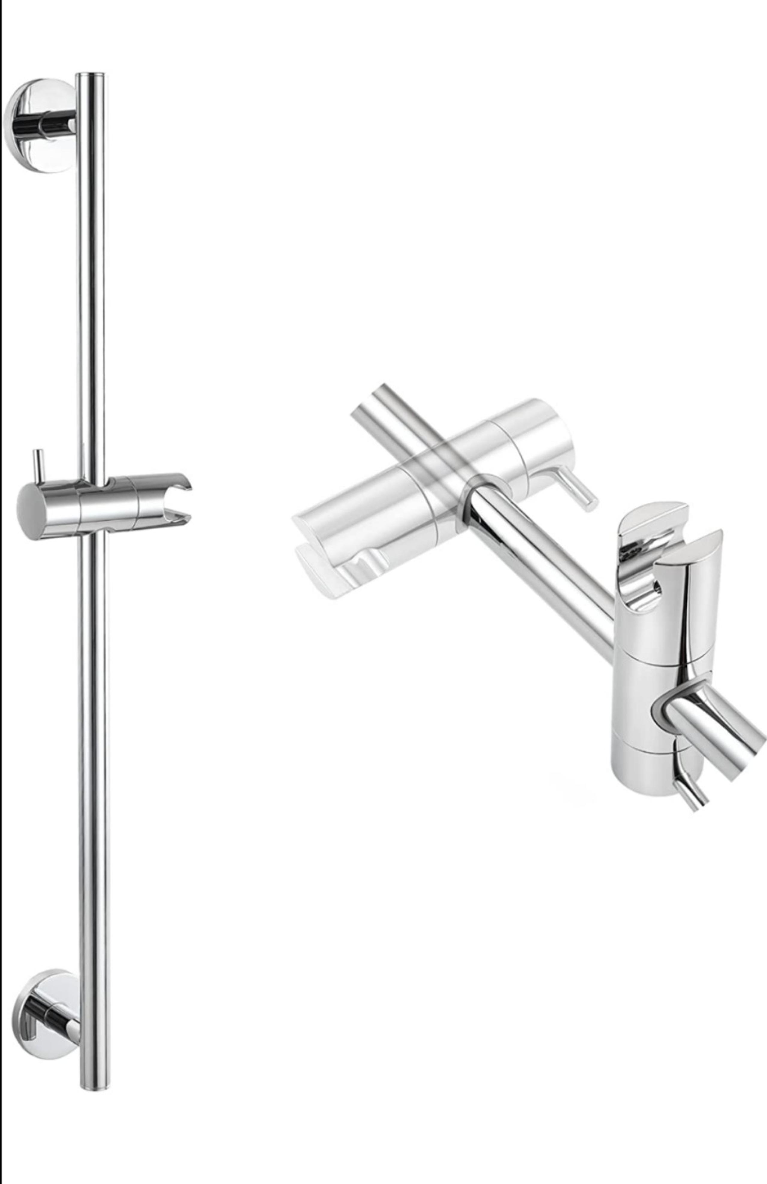 SKOWLL Shower Slide Bar with Adjustable Handheld Shower Head Holder 26-Inch Bath
