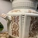 Antique Chamber Pot White Brown Flower Floral with Lid 15”H RARE!! J.H. DAVIS