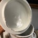 Antique Chamber Pot White Brown Flower Floral with Lid 15”H RARE!! J.H. DAVIS