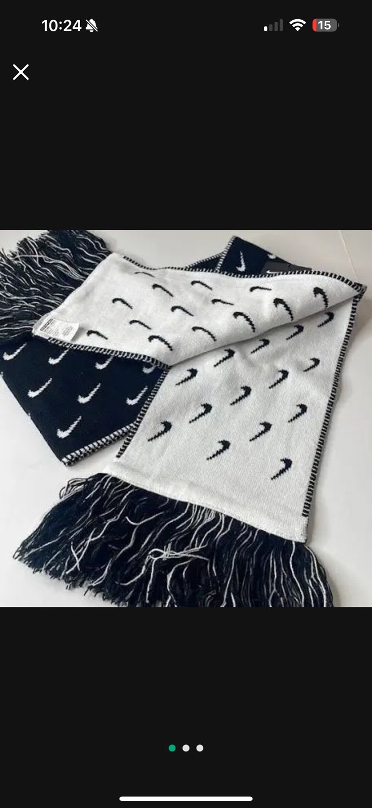Nike black and white scarf - reversible