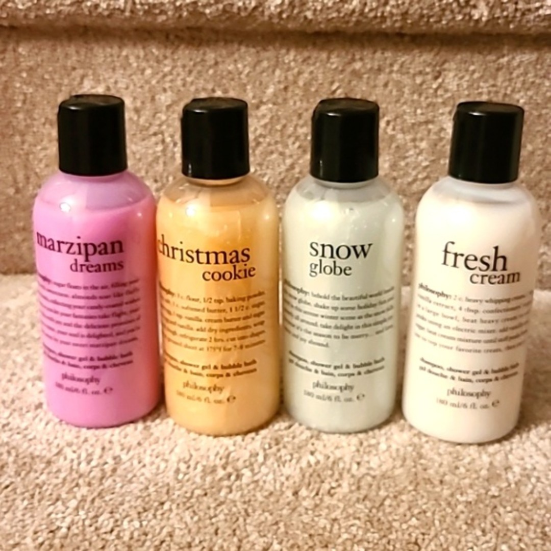 Philosophy Set of 4 3-in-1 Holiday Shower Gel, Shampoo & Bubble Baths NEW!