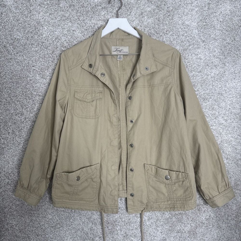 Levi's women's cotton full snap casual Jacket - size Large - Khaki