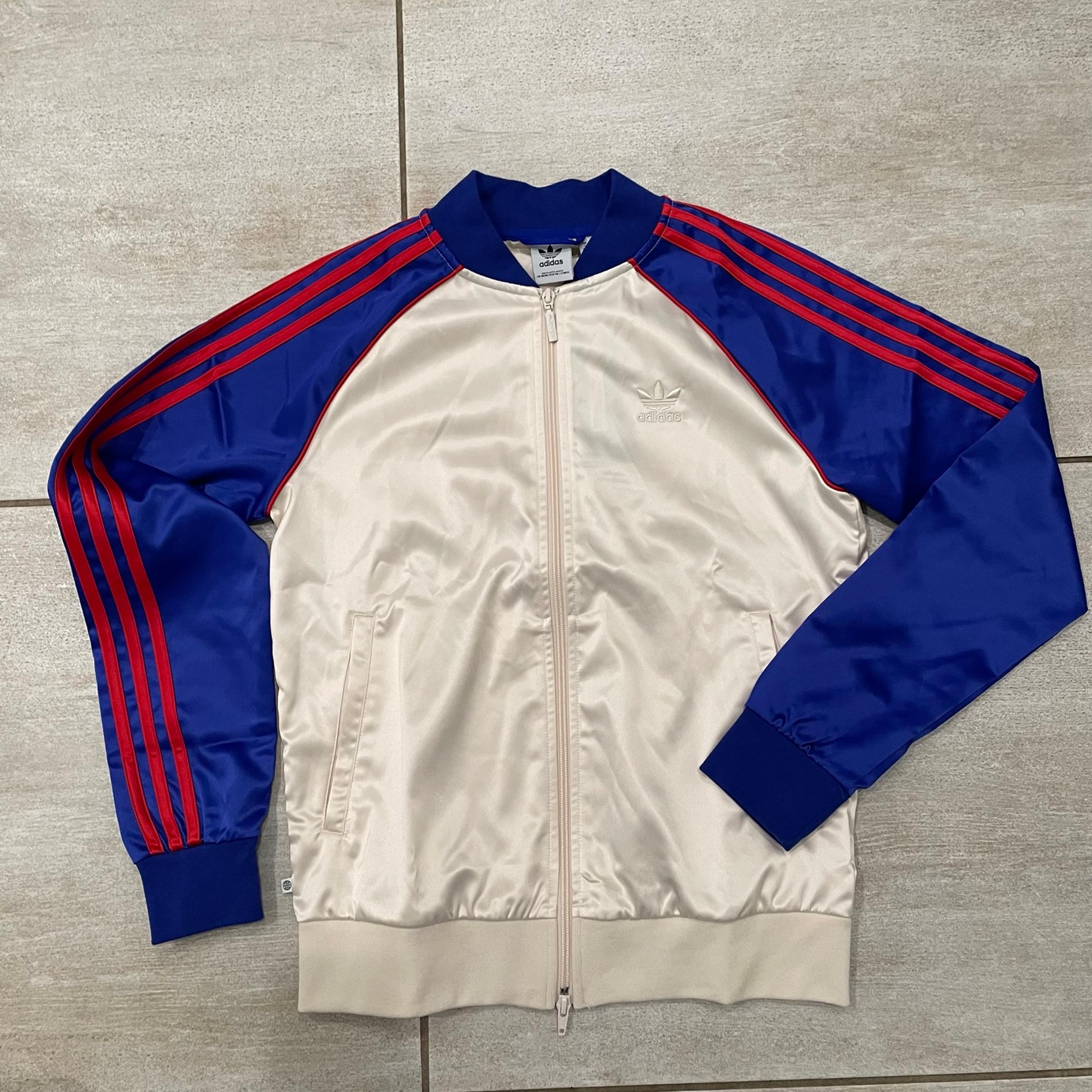 NEW ADIDAS ORIGINALS WHITE SATIN SST TRACK JACKET SZ SMALL WOMENS