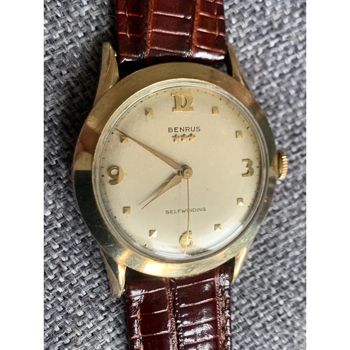 Gold Filled Benrus Three Star Self-winding Automatic Watch. 10K Gold Filled.