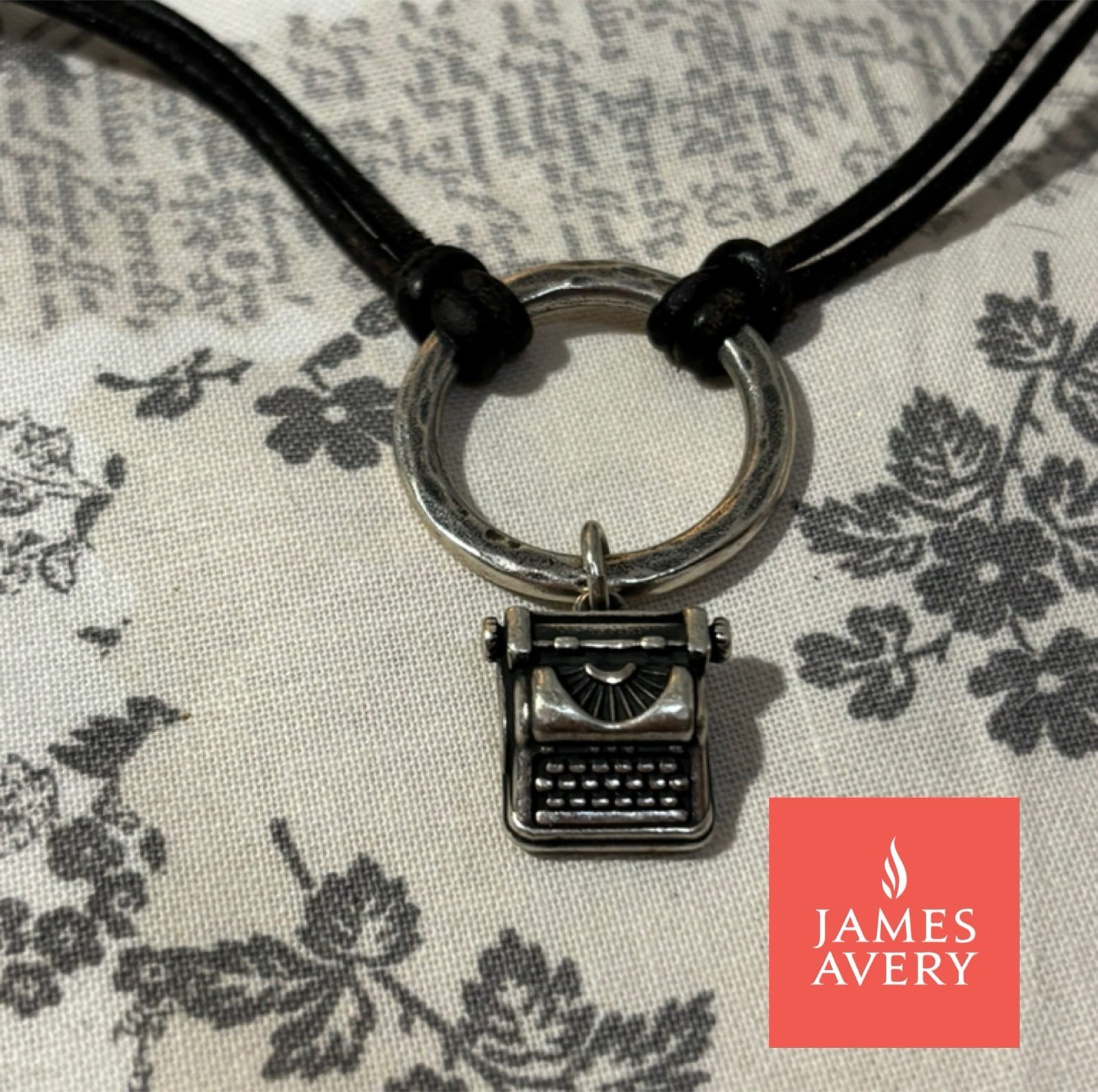 Retired James Avery Silver Typewriter Pendant/Charm & Bonus James Avery Bracelet