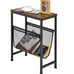 Narrow End Table with Magazine Holder Sling, Industrial Side Table