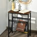 Narrow End Table with Magazine Holder Sling, Industrial Side Table