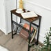 Narrow End Table with Magazine Holder Sling, Industrial Side Table