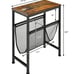 Narrow End Table with Magazine Holder Sling, Industrial Side Table