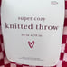 1-NWT COZY KNIT FEATHER WEIGHT CHECKERED RED, PINK THROW BLANKET