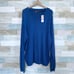 Chaps Ribbed V Neck Sweater Blue Cotton Knit Basic Casual Mens Size XXL 2XL