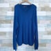 Chaps Ribbed V Neck Sweater Blue Cotton Knit Basic Casual Mens Size XXL 2XL