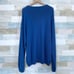 Chaps Ribbed V Neck Sweater Blue Cotton Knit Basic Casual Mens Size XXL 2XL