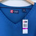 Chaps Ribbed V Neck Sweater Blue Cotton Knit Basic Casual Mens Size XXL 2XL