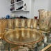 Vintage Jeanette Glass Company Louisa Floragold Pitcher With Tray & 8 Glasses