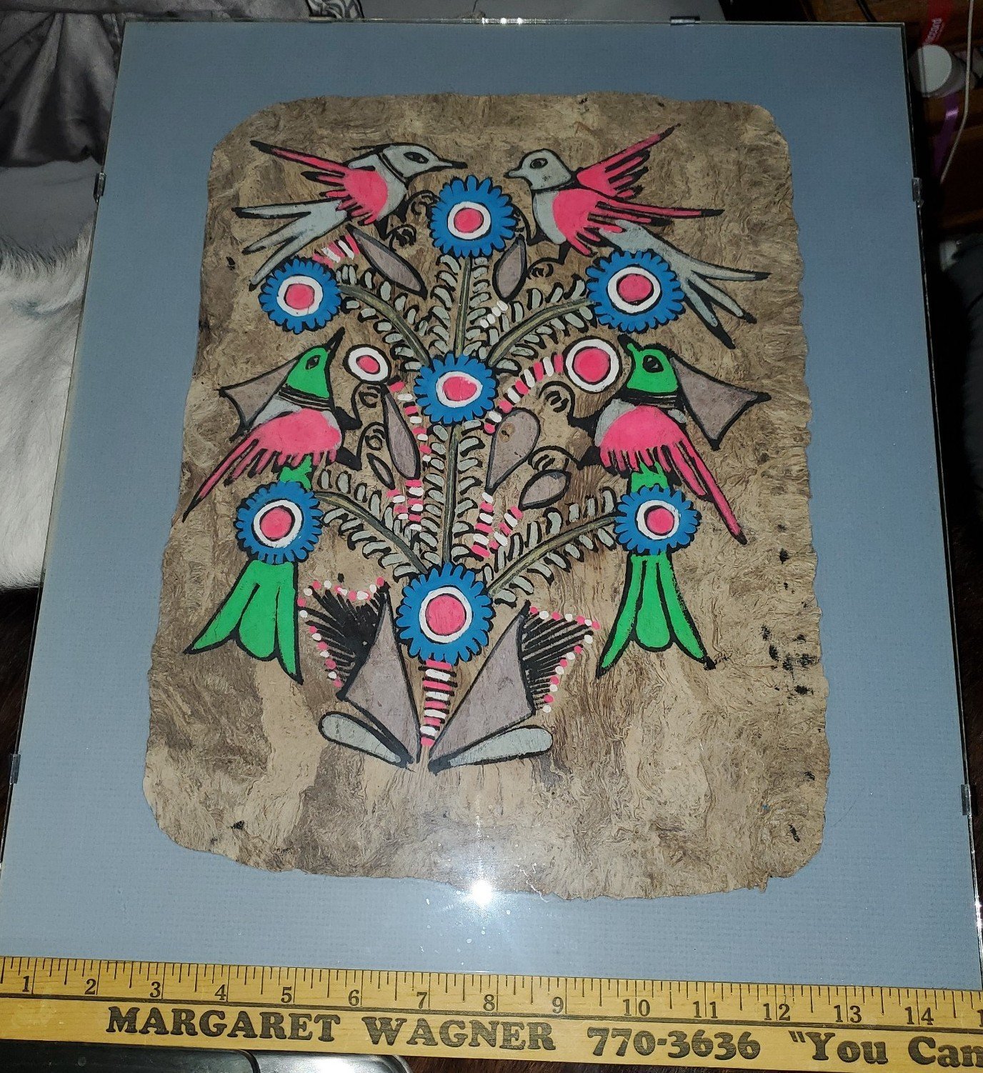 Hand painting on wood pulp