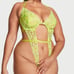 NWT Victoria’s Secret Floral Embroidery Unlined Crotchless Teddy Yellow SMALL