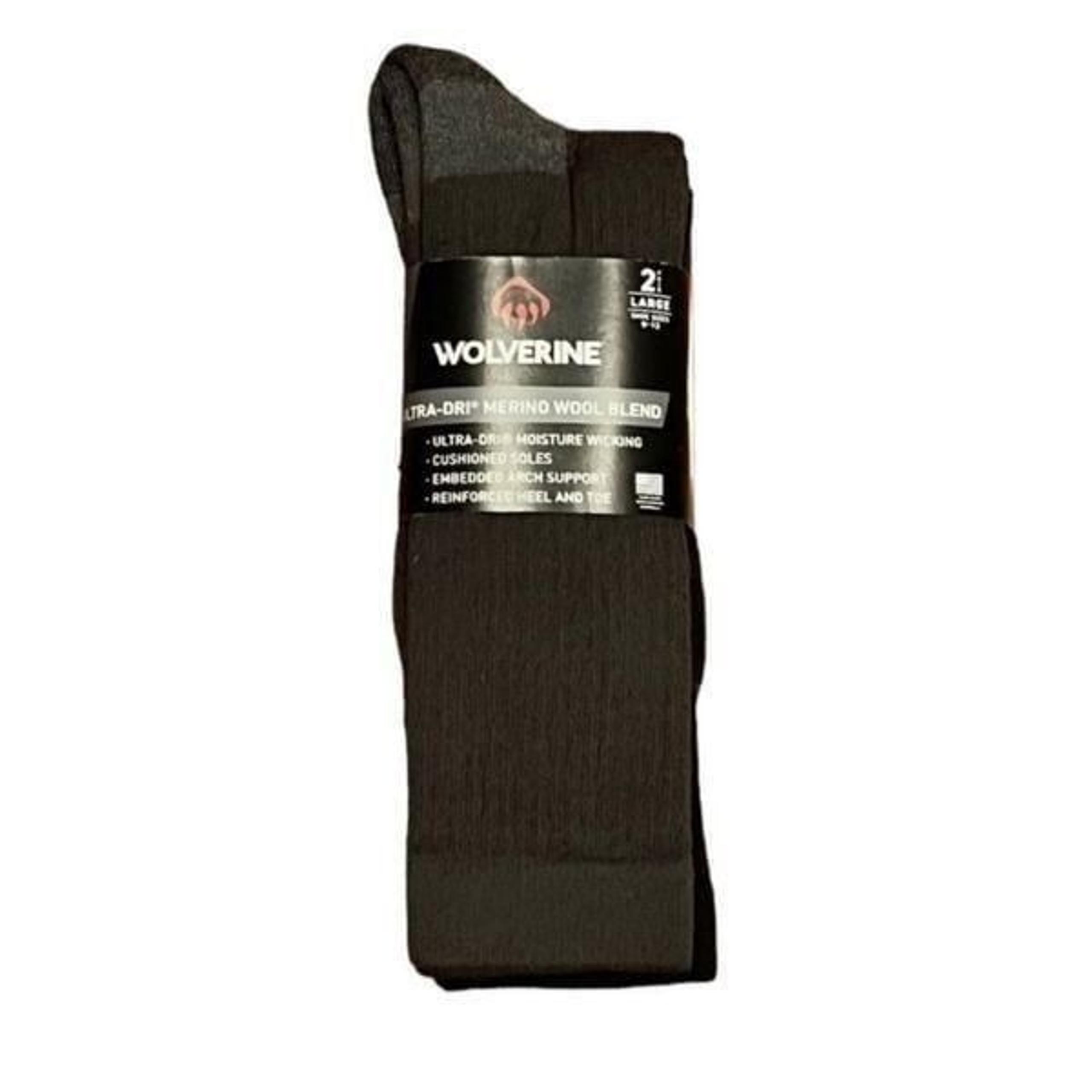 Wolverine Men’s Ultra Dri Merino Wool Blend 2 Pack, Size L, NWT