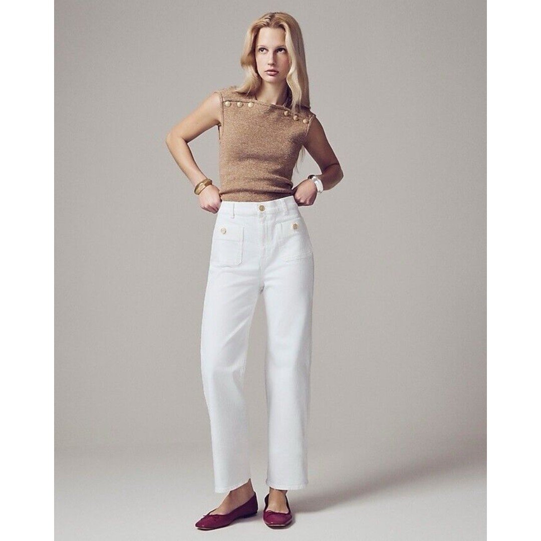 J.Crew Sailor slim wide-leg jean in white NWT Size 31