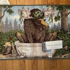 New Jeffery Severn Laughing Bear Art Moose in a Bathtub