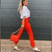 ZARA Orange mini flare pants