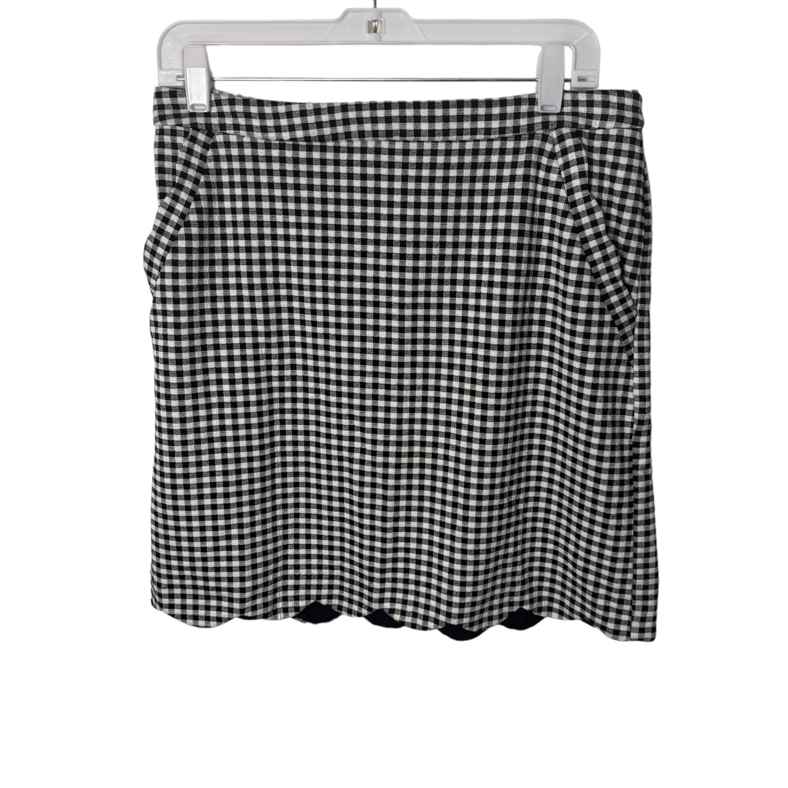 Stitch Fix plaid skirt Skies are Blue black white gingham check