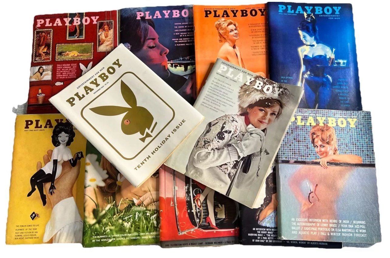PLAYBOY MAGAZINES 1963 LOT OF 11 VG June Is Missing