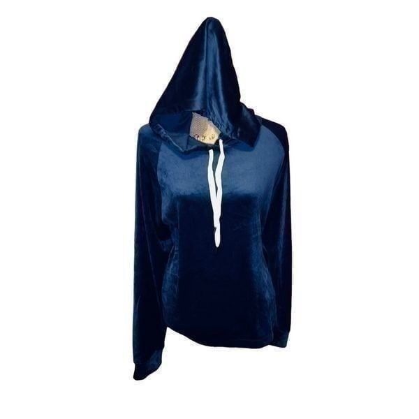 NWT J.Crew blue velour hoodie size 3X