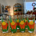 Mid century /Vintage HighBall Tropical Flower Cocktail Libbey Glass Set/7