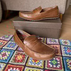Florsheim Throttle Leather Penny Loafers - Mens Size 10
