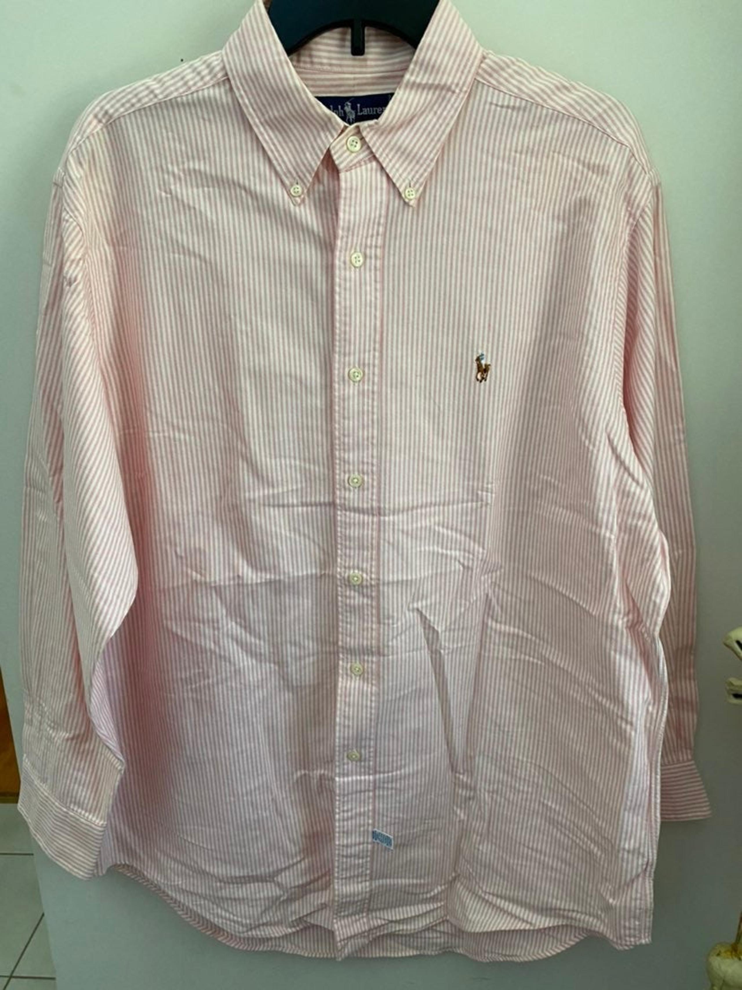 Ralph Lauren Men's L/S Pink & White Button Down Shirt- 16 1/2 -33