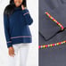 Sail to sable navy pom pom pullover cowl neck sweatshirt size XS