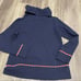 Sail to sable navy pom pom pullover cowl neck sweatshirt size XS