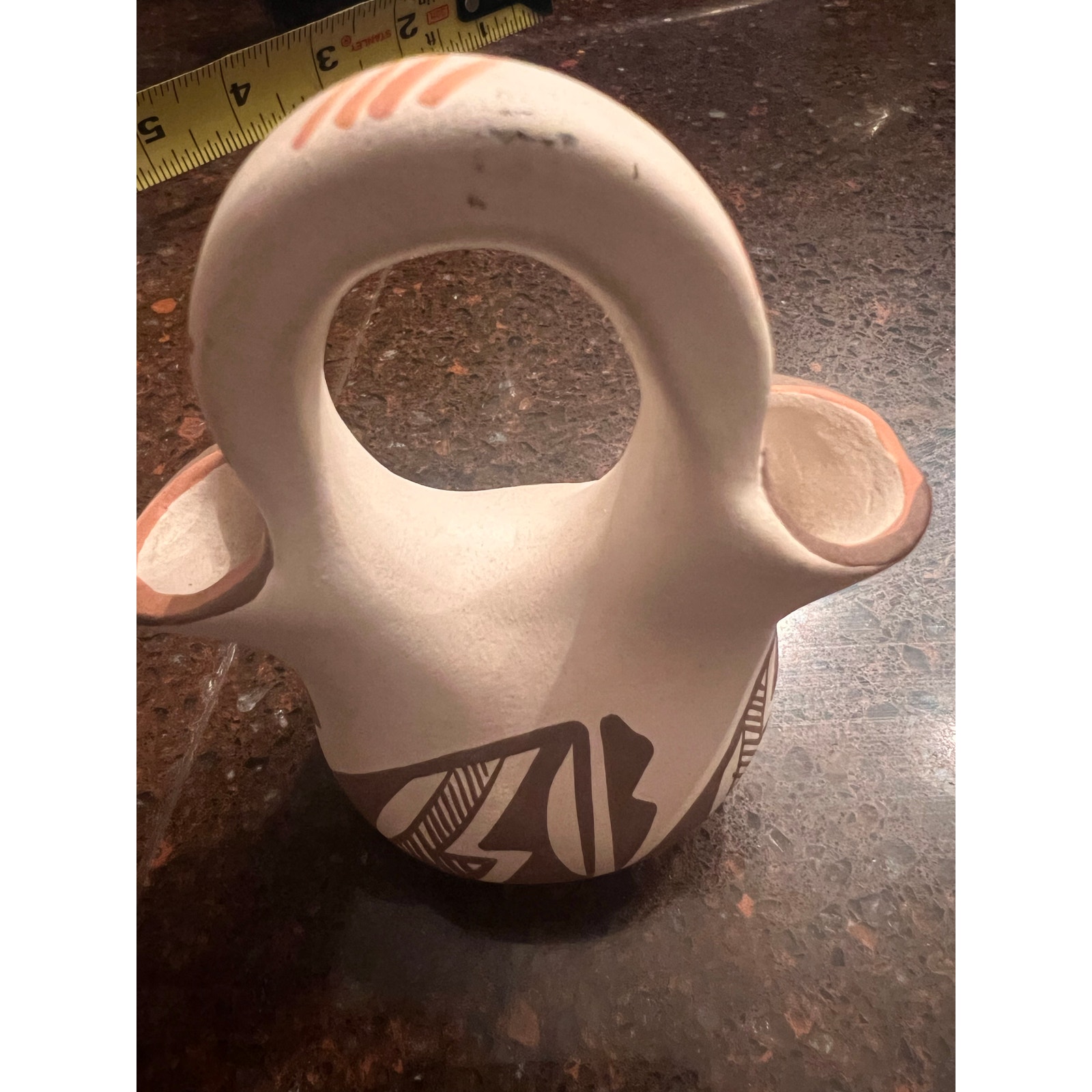 Vintage Miniature Wedding Vase by Stella Teller of Isleta Pueblo New Mexico - detail