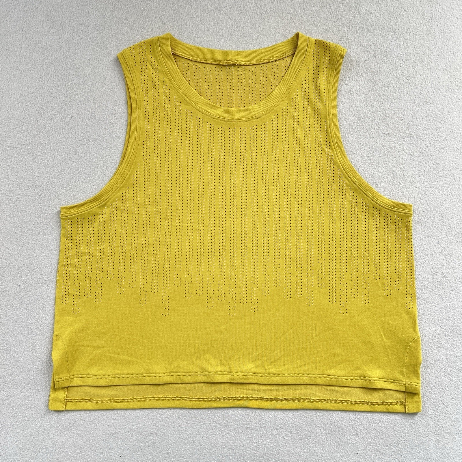 Lululemon Soleil Solid Yellow Train to Be Tank Cropped Relaxed Sleeveless Top 10