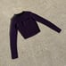 The Ragged Priest purple rib knit cutout front long sleeve top