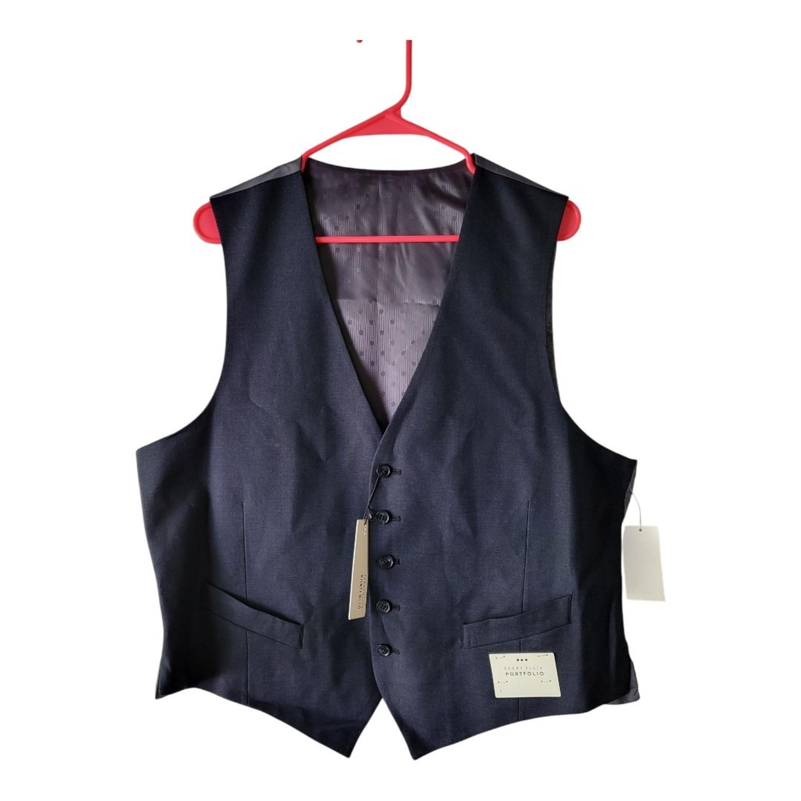 Perry Ellis  Portfolio Men's Suit Vest Large Dk Blue New