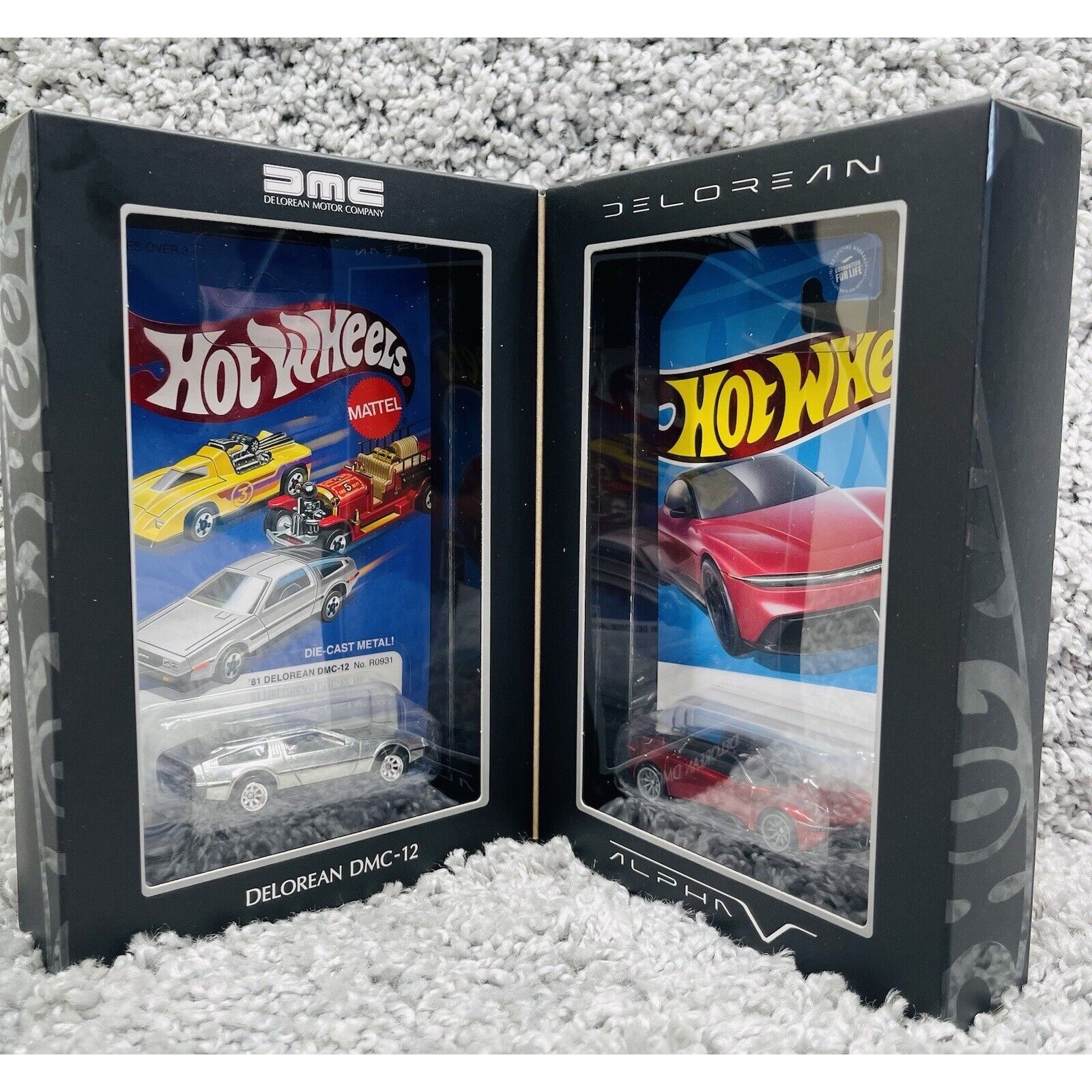 Mattel Creations Hot Wheels x DeLorean DMC-12 & Alpha5 Collector Set New In Box