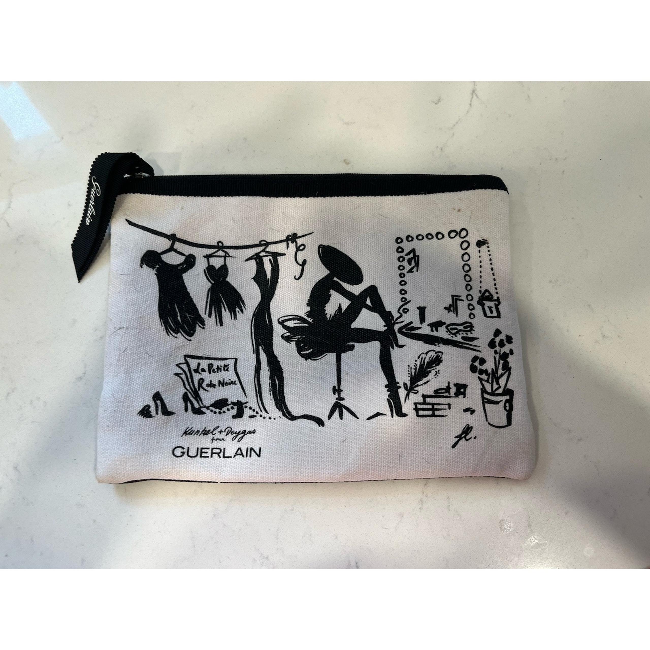Guerlain Paris Canvas Make-up/Cosmetics Zippered Bag 7.5" x 6"