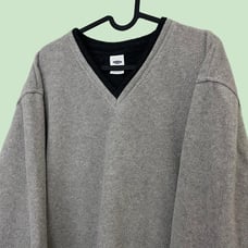 y2k grayish beige fleece sweater