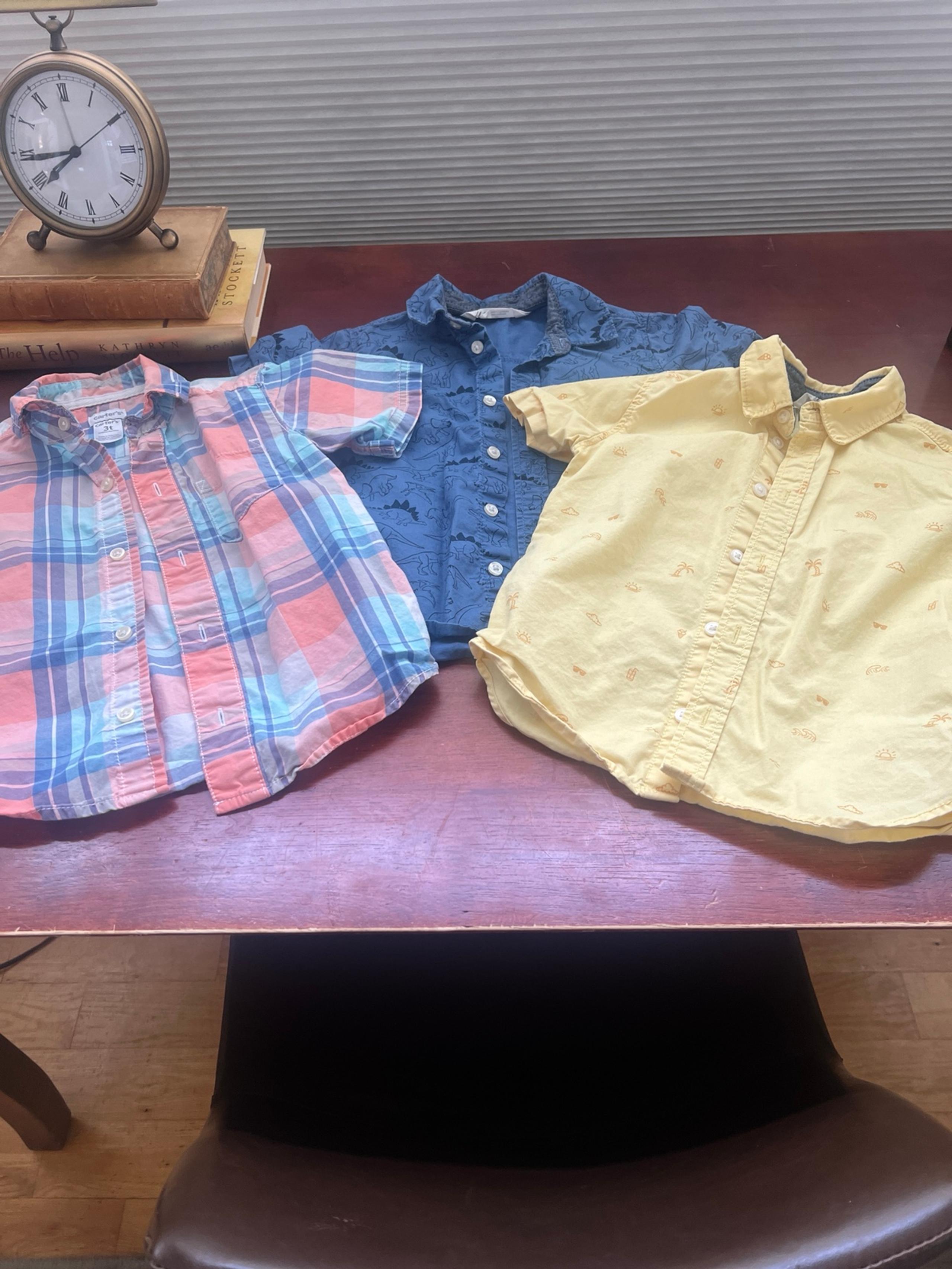 Boys Plaid Short Sleeve Shirt Bundle - Size 3T (3 Shirts)