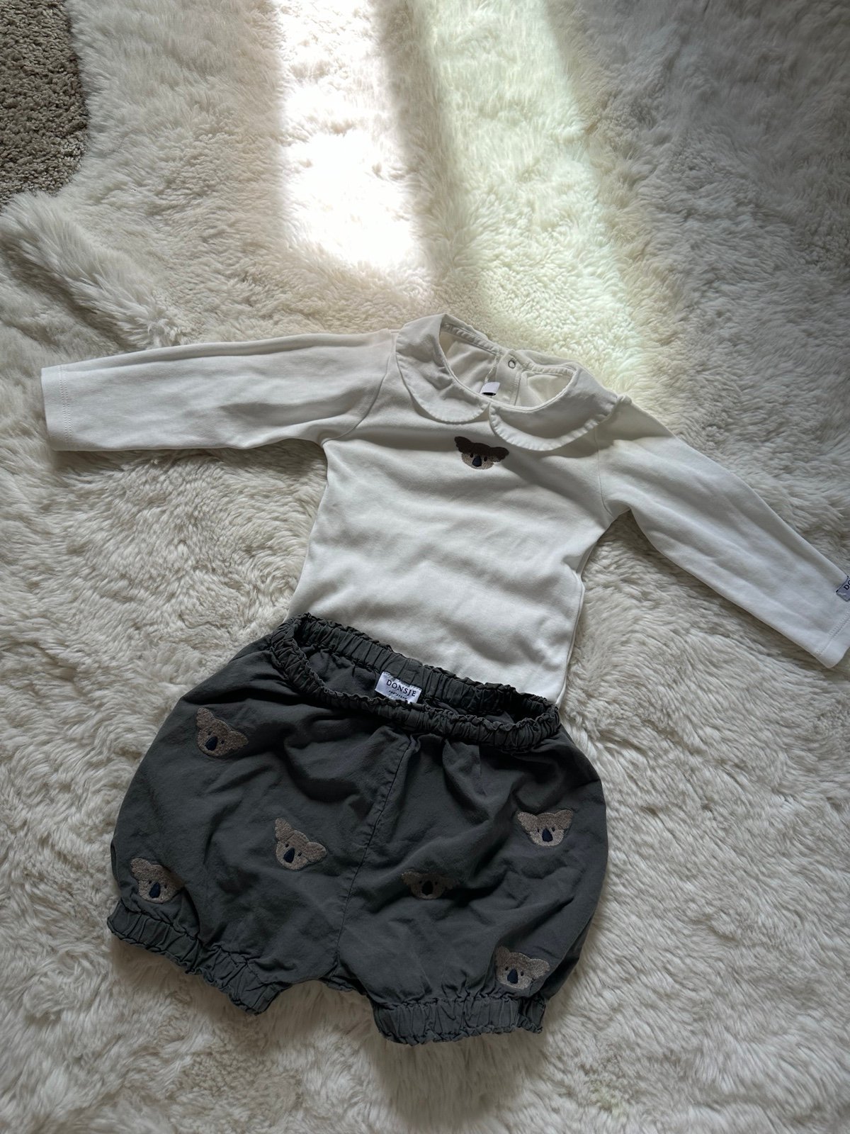 Donsje long sleeve bodysuit and shorts set koala embroidery 18-24month