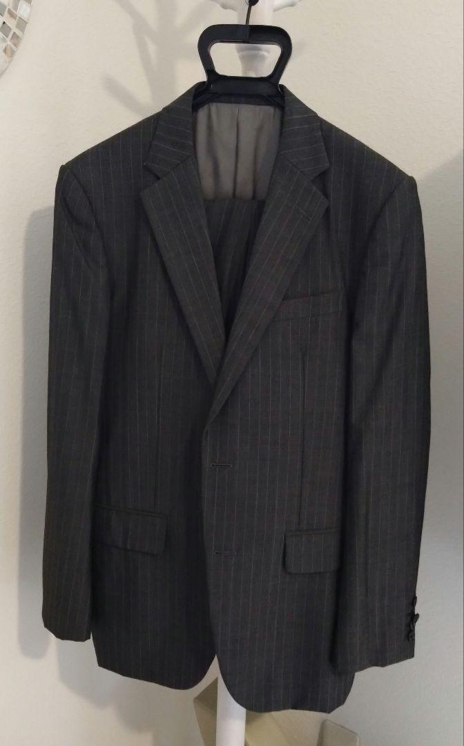 TAKEO KIKUCHI Gray Striped Business Suit