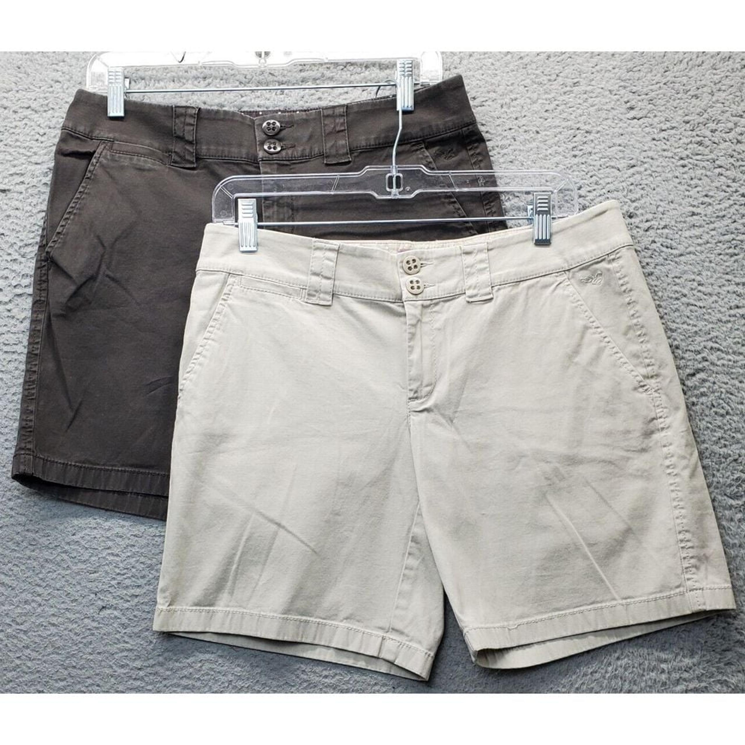Lot OF 2 Esprit Chino Shorts Women's 6 Multi Flat Front Slash Pockets Button Fly