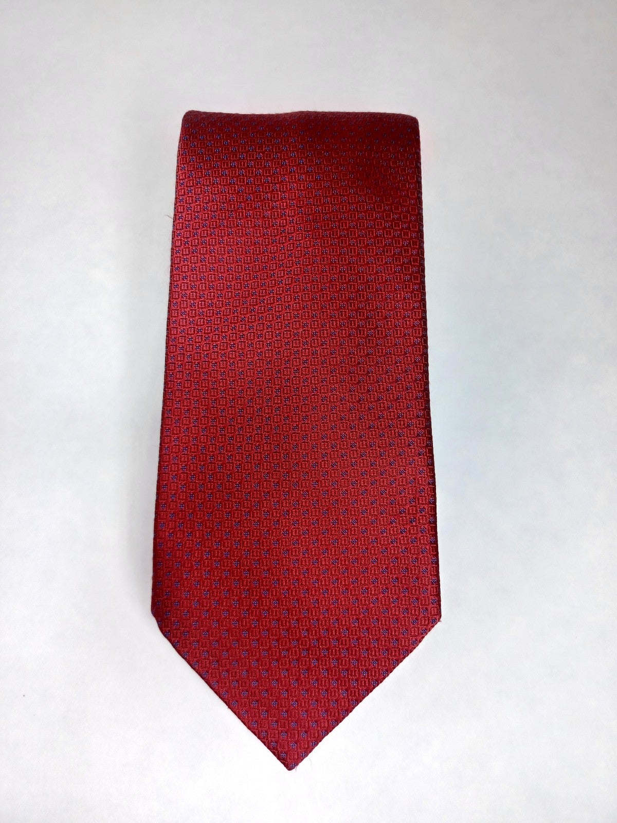Brion Red and Blue Dots Silk Necktie